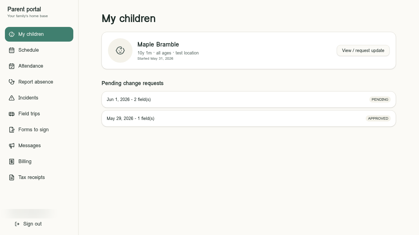 Parent portal